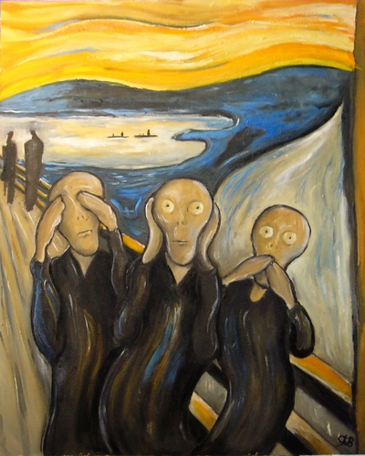 Cartoon: FALSE-SCREAM (medium) by uber tagged munch,mafia,omerta