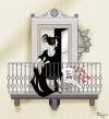 Cartoon: donna al balcone (small) by felpa56 tagged people