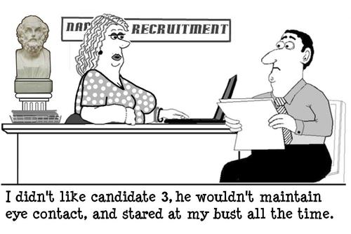 Cartoon: Bust (medium) by cartoonsbyspud tagged cartoon,spud,hr,recruitment,office,life,outsourced,marketing,it,finance,business,paul,taylor