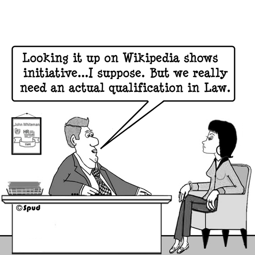 Cartoon: Wiki Law (medium) by cartoonsbyspud tagged cartoon,spud,hr,recruitment,office,life,outsourced,marketing,it,finance,business,paul,taylor