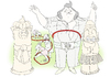 Cartoon: the King of hula-hoop (small) by ailuj tagged fat elvis the king hula hoop tiki hawaii