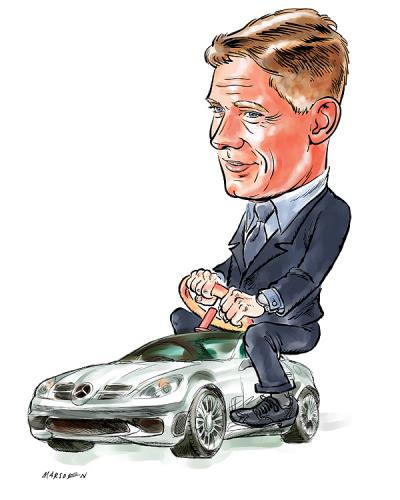 Cartoon: Caricature Karikatur from Photo (medium) by ian david marsden tagged caricture,karikatur,ab,foto,from,photograph,portrait,,karikatur,foto,portrait,auto,mercedes,auto,fahren,anzug,mann,krawatte,geschäftsmann,kind