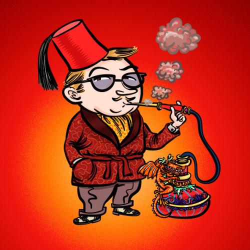 Fez Man smoking Waterpipe Fez Man smoking Waterpipe