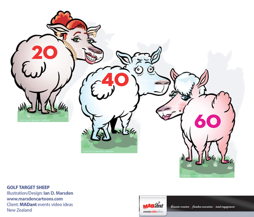 Golf Target sheep By ian david marsden | Sports Cartoon | TOONPOOL