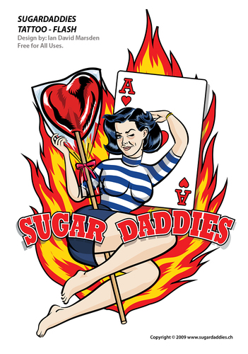 Cartoon: Tattoo Flash Pinup Sugardaddies (medium) by ian david marsden tagged tattoo,flash,pinup,pin,up,girl,retro,classic,sugar,daddy,sugardaddies,marsden