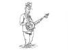 Cartoon: banjo player (small) by ian david marsden tagged banjo player cartoon marsden sketch