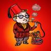 Cartoon: Fez Man smoking Waterpipe (small) by ian david marsden tagged fez man smoking waterpipe hallucinations 