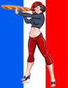 Cartoon: Sexy French Baguette Pinup Girl (small) by ian david marsden tagged pinup sexy french tricolore baguette beret retro fifties sixties vector illustration marsden