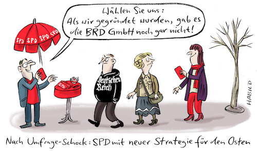 Cartoon: SPD  im Umfragetief (medium) by habild tagged wahlen,wahljahr,spd,reichsbürger,wahlkampf,afd
