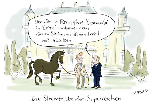 Cartoon: Steuertricks (medium) by habild tagged steuer,reichtum,vermögen,gerechtigkeit,reiche,wohlstand