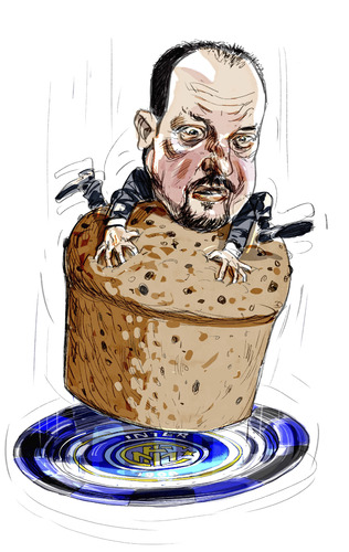 Cartoon: Benitez Panettone (medium) by portos tagged benitez,inter,panettone