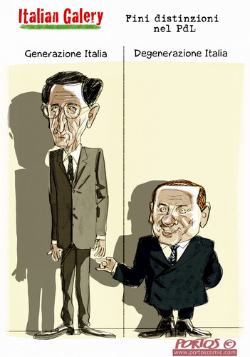 Cartoon: Fini distinzioni nel PdL (medium) by portos tagged fini,berlusconi