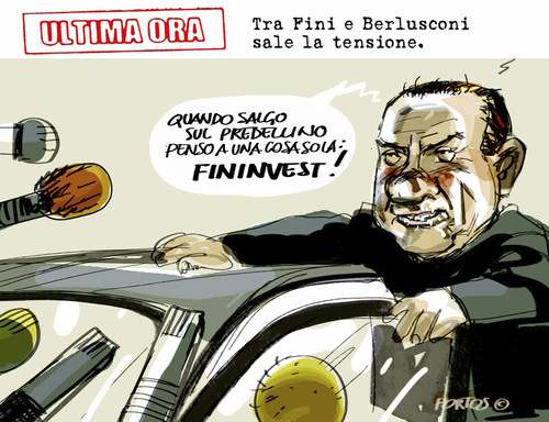 Cartoon: Fininvest (medium) by portos tagged fini,berlusconi,pdl