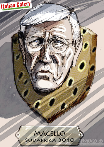 Cartoon: Macello  Lippi 2010 (medium) by portos tagged mondiali,sudafrica,lippi,italia