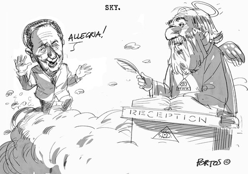 Cartoon: SKY (medium) by portos tagged mike,bongiorno,sky
