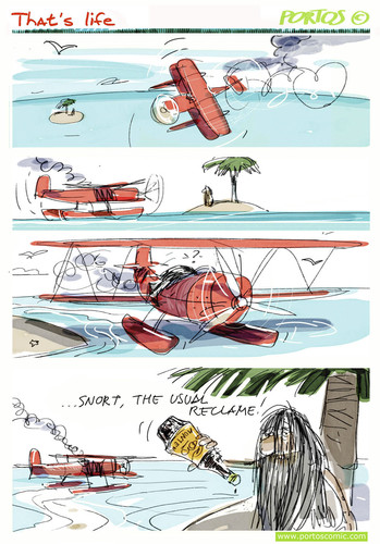 Cartoon: That s life (medium) by portos tagged desert,island,castaway,made,in,italy