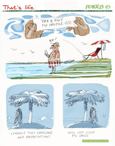 Cartoon: That s life (medium) by portos tagged desert,island,castaway