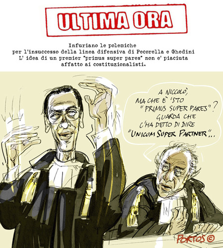 Cartoon: ULTIMA ORA (medium) by portos tagged berlusconi,ghedini,pecorella