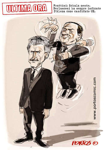 Cartoon: ULTIMA ORA (medium) by portos tagged alema,ue,berlusconi