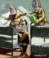 Cartoon: caserma barracks (small) by portos tagged barracks,caserma,berlusconi,fini,bossi