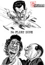 Cartoon: No Flirt Zone (small) by portos tagged sarkozy berlusconi gheddafi