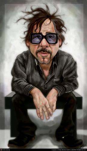 Cartoon: Tim Burton Caricature (medium) by Felipe Moreira tagged digital,paint,caricature