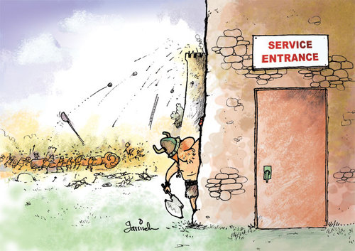 Cartoon: Back door (medium) by Garrincha tagged gag,cartoon,garrincha,vikings