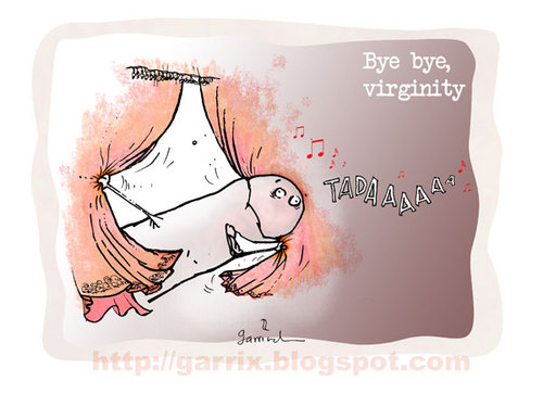Cartoon: Bye bye virginity (medium) by Garrincha tagged bye