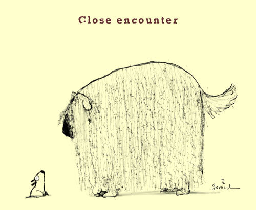 Cartoon: Close encounter (medium) by Garrincha tagged ilos