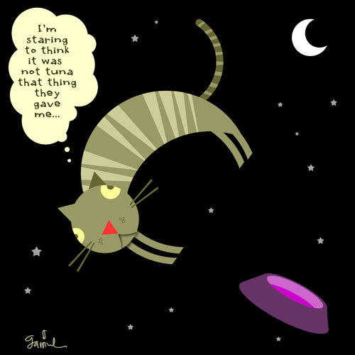 Cartoon: Cosmic cat. (medium) by Garrincha tagged ilo