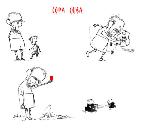 Cartoon: Cuban match (medium) by Garrincha tagged politics