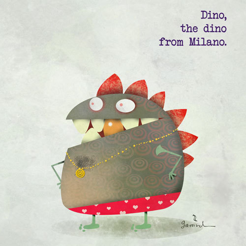 Cartoon: dino the dino from Milano (medium) by Garrincha tagged illustration,dino