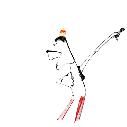Cartoon: Freddy Mercury (medium) by Garrincha tagged music,personalities,rock,stars