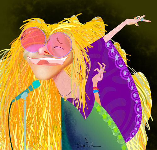 Cartoon: Janis! (medium) by Garrincha tagged music,singer