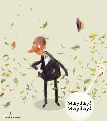 Cartoon: Mayday (medium) by Garrincha tagged ilo