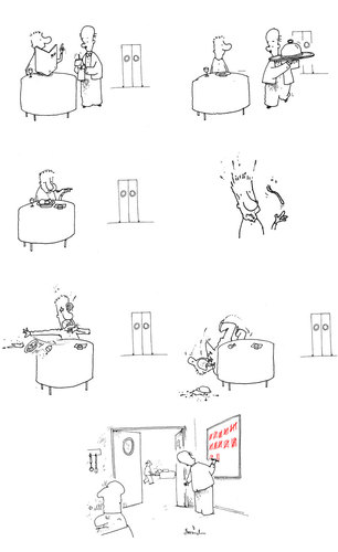 Cartoon: Meal (medium) by Garrincha tagged restaurant,meal