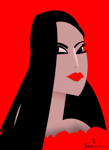 Cartoon: Monica Bellucci (medium) by Garrincha tagged caricature