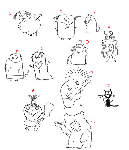 Cartoon: Monsters1 (medium) by Garrincha tagged sketch,animals