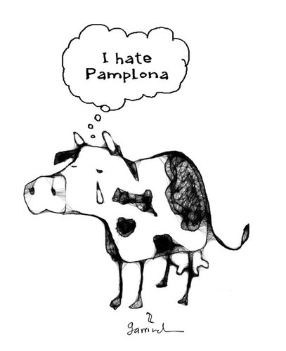 Cartoon: Pamplona (medium) by Garrincha tagged sketch