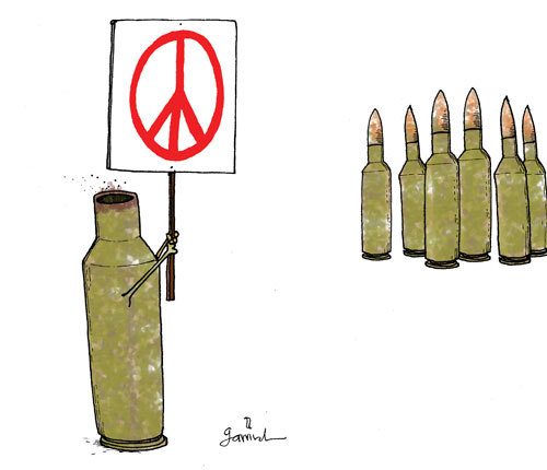 Cartoon: Peace (medium) by Garrincha tagged war