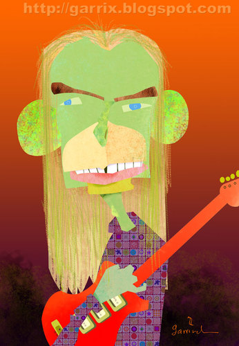 Cartoon: Steve Howe (medium) by Garrincha tagged music,musicians