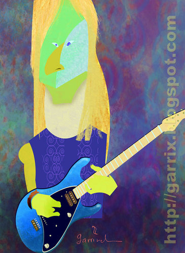 Cartoon: Steve Morse (medium) by Garrincha tagged steve,morse,guitar,rock,music,deep,purple