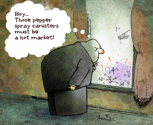 Cartoon: Stocks rising (medium) by Garrincha tagged wall,street