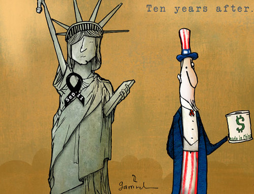 Cartoon: Ten years after (medium) by Garrincha tagged september,11