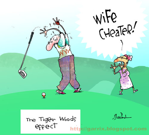 Cartoon: The Tiger Woods effect (medium) by Garrincha tagged tiger,woods