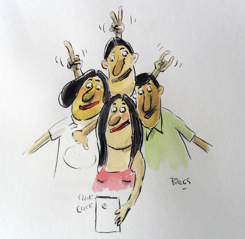 Cartoon: selfie II (medium) by el Becs tagged becs