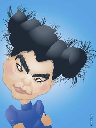 Cartoon: Bjork (medium) by buzz tagged icelander