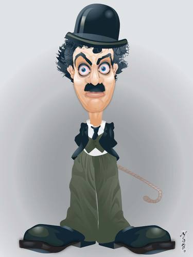 Cartoon: Charlie Chaplain (medium) by buzz tagged chaplain