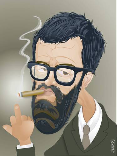 Cartoon: Mark Oliver Everett (medium) by buzz tagged eels