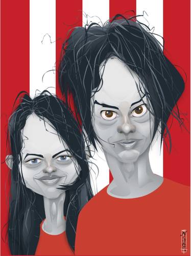 Cartoon: White Stripes (medium) by buzz tagged rock